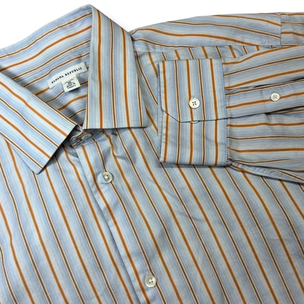 Banana Republic XL Striped Cotton Dress Shirt Classic Workwear Heritage Fit